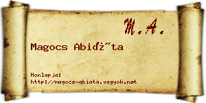 Magocs Abiáta névjegykártya